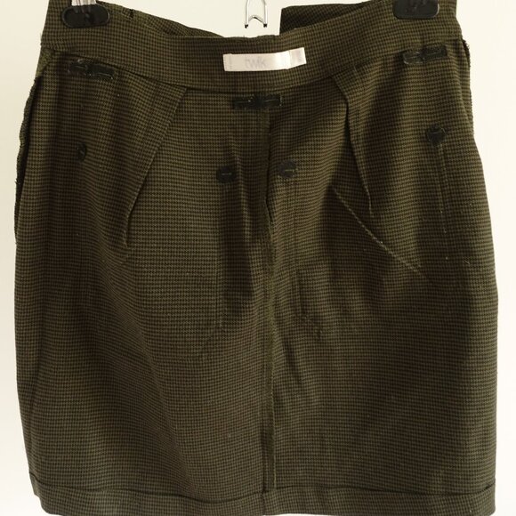 Twik Women's Olive Green Houndstooth Mini Skirt Size XS - Picture 7 of 10